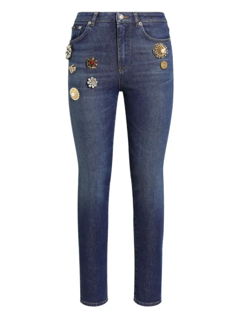 Dolce & Gabbana bejeweled high-rise jeans