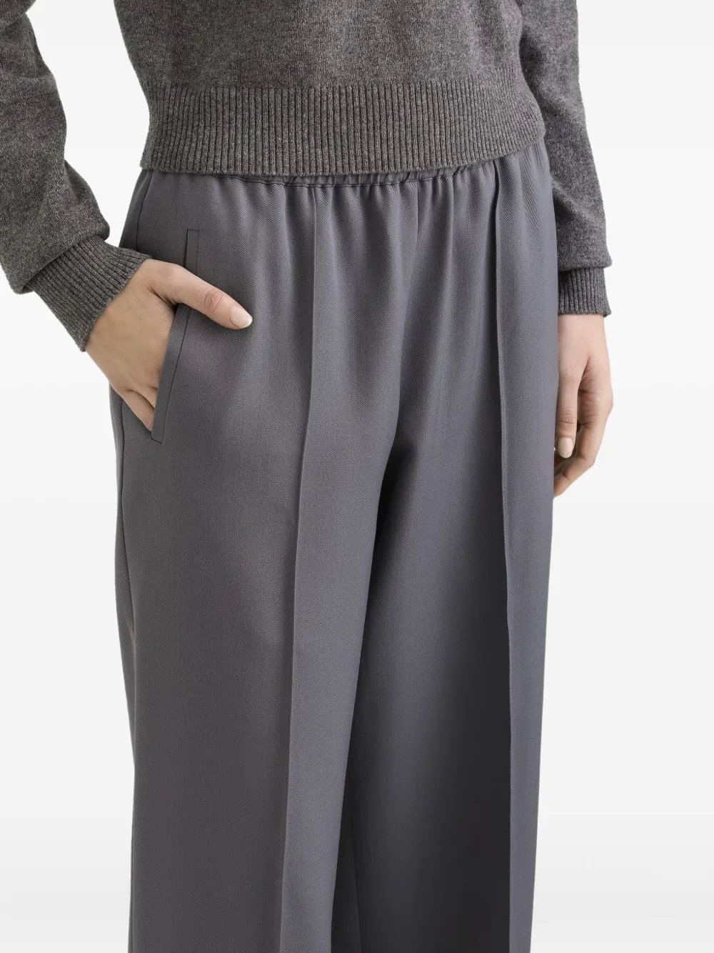 Dolce & Gabbana Broek met elastische taille en verhoogde zoom Grijs