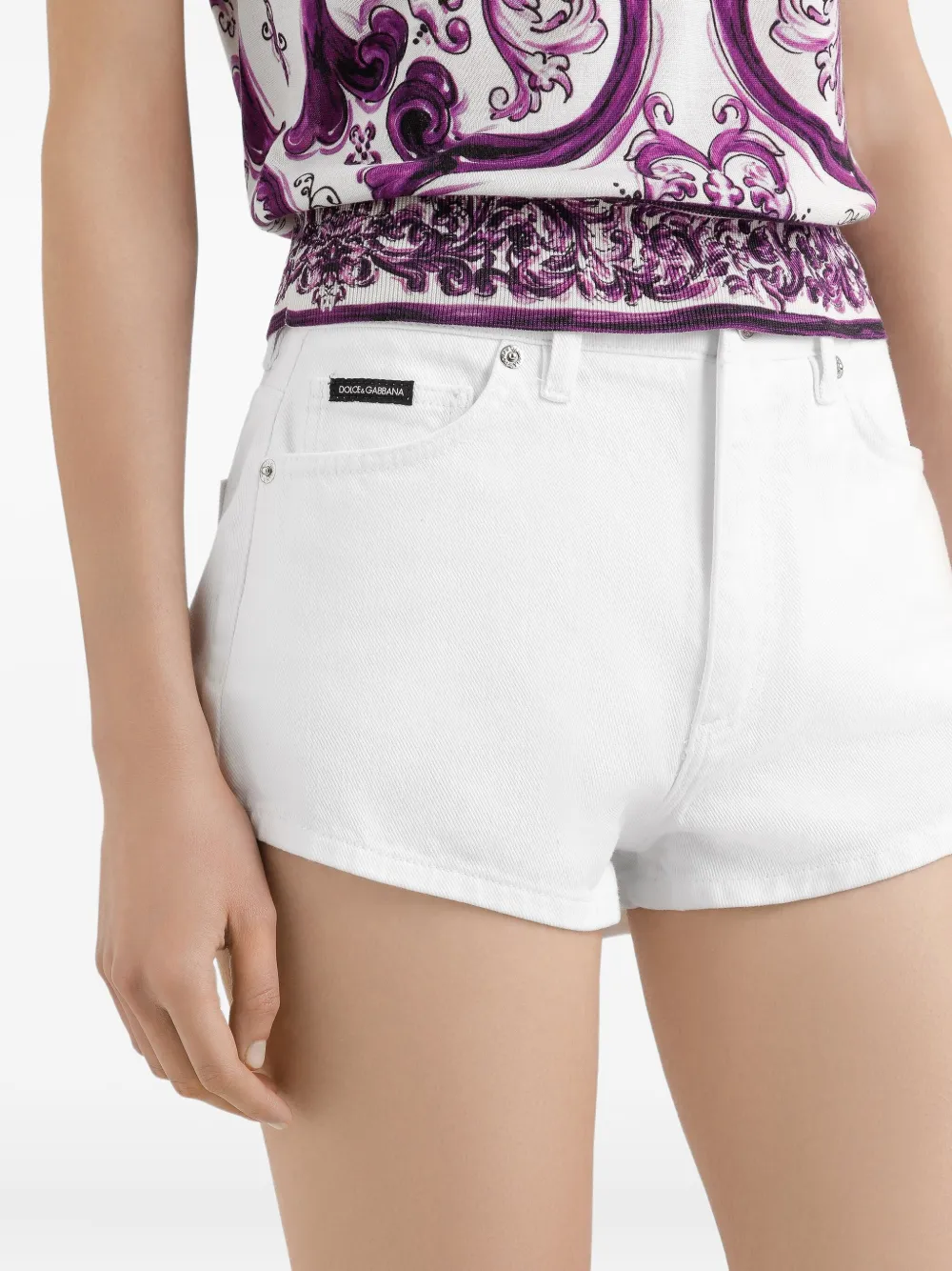 Dolce & Gabbana Shorts met logoplakkaat Wit