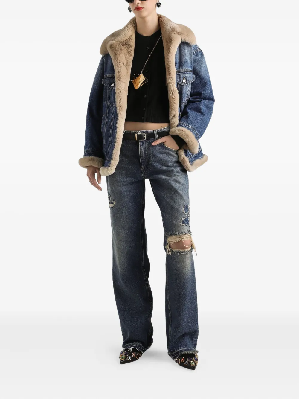Dolce & Gabbana Gerafelde jeans Blauw