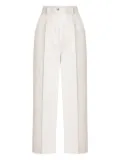 Dolce & Gabbana cotton-linen blend trousers - White