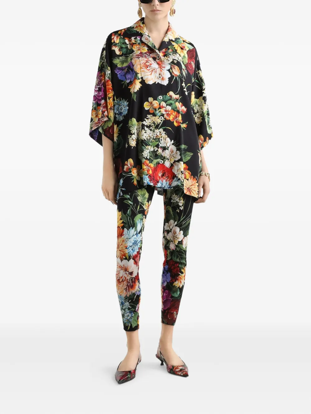Dolce & Gabbana Legging met bloemenprint - Zwart