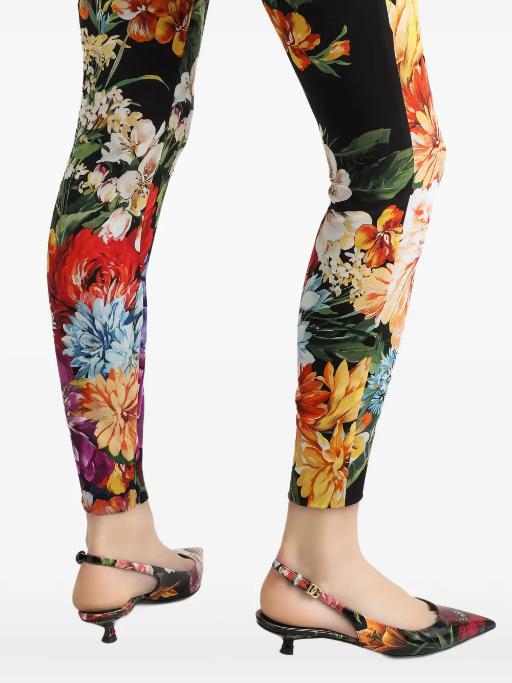 Dolce & Gabbana Legging met bloemenprint Zwart