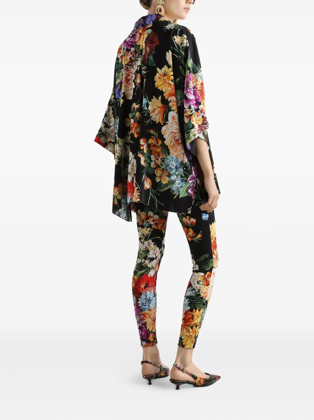 Dolce & Gabbana Legging met bloemenprint Zwart