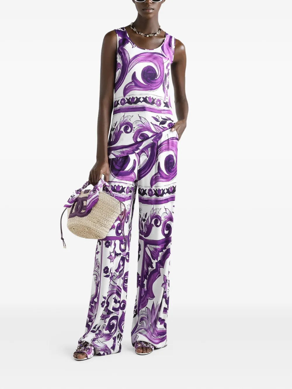 Dolce & Gabbana Broek met grafische print - Wit