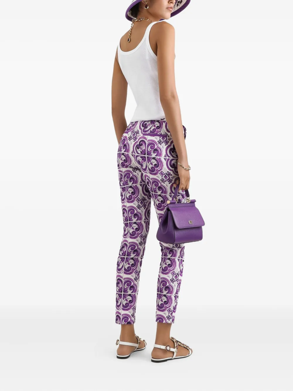 Dolce & Gabbana Broek met Majolica-print Paars