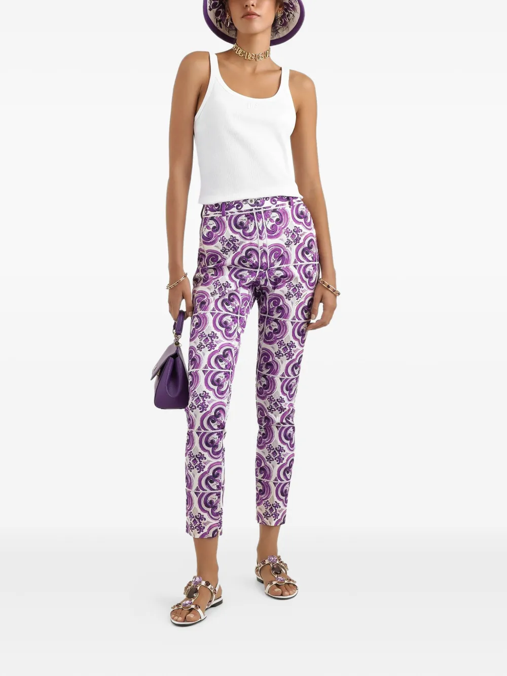 Dolce & Gabbana Majolica-print trousers | Cropped Pants | Image 2