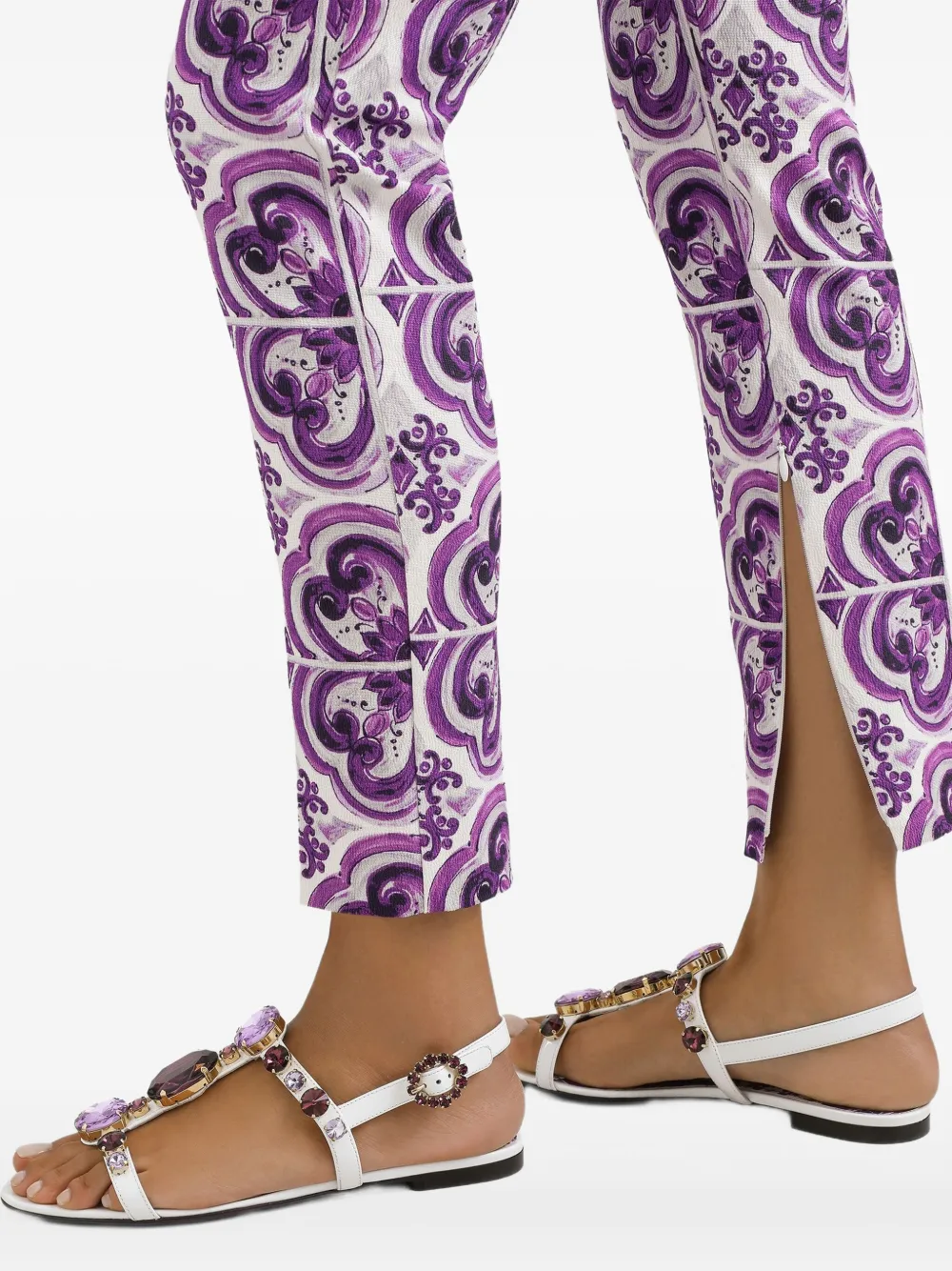 Dolce & Gabbana Broek met Majolica-print Paars