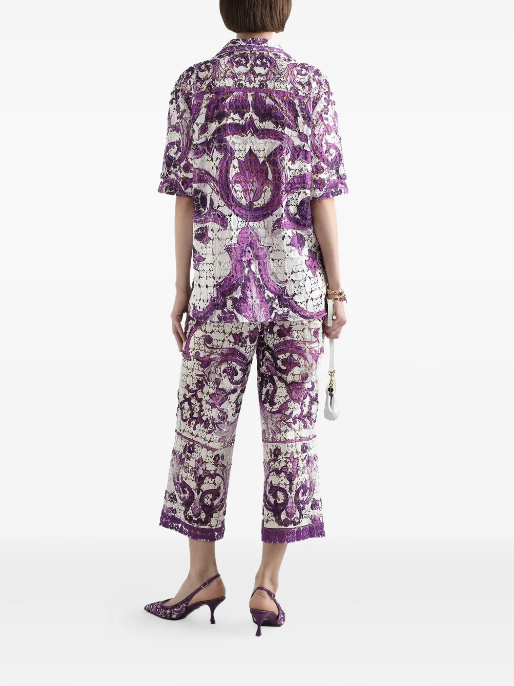 Dolce & Gabbana Broek met Majolica-print Wit
