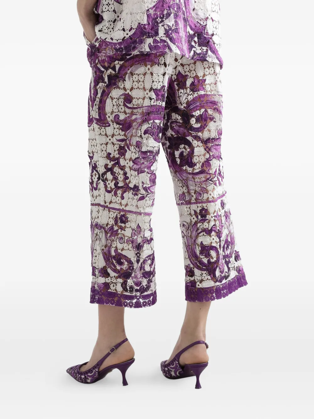 Dolce & Gabbana Broek met Majolica-print Wit