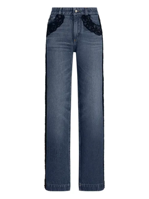 Dolce & Gabbana lace-embroidered jeans