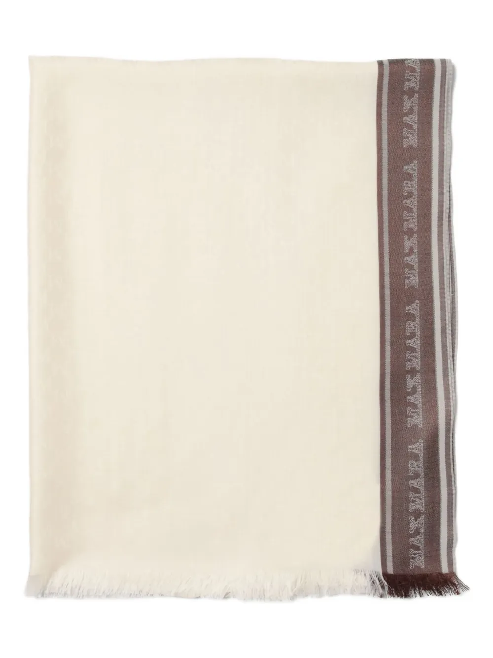 Max Mara Sjaal met logo-jacquard Beige
