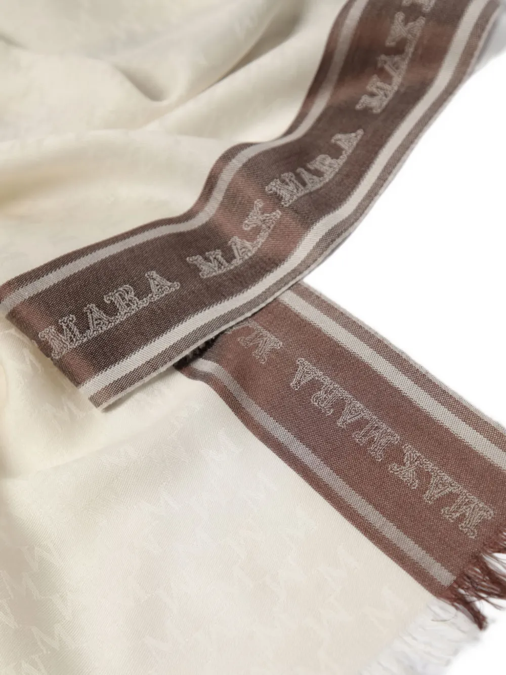 Max Mara Sjaal met logo-jacquard Beige