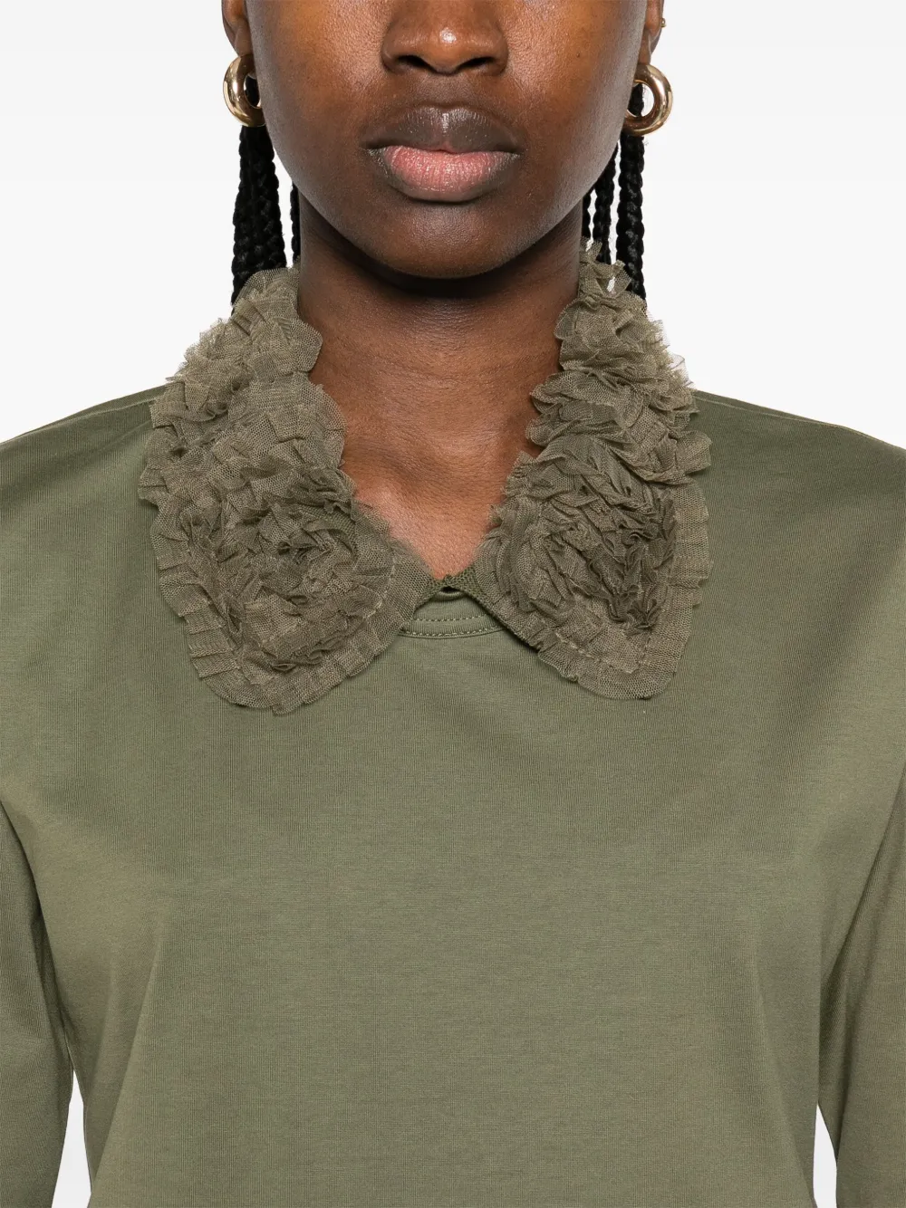 Fabiana Filippi T-shirt met ruchekraag Groen