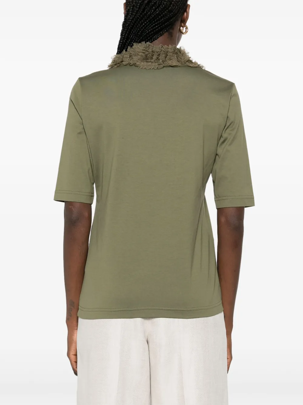 Fabiana Filippi T-shirt met ruchekraag Groen