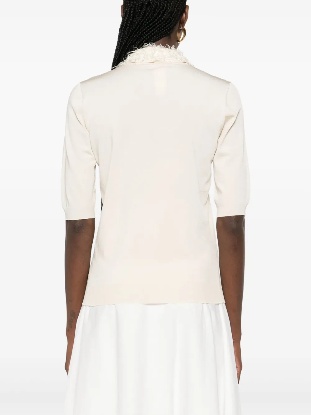 Shop Fabiana Filippi Fine-knit Top In Neutrals