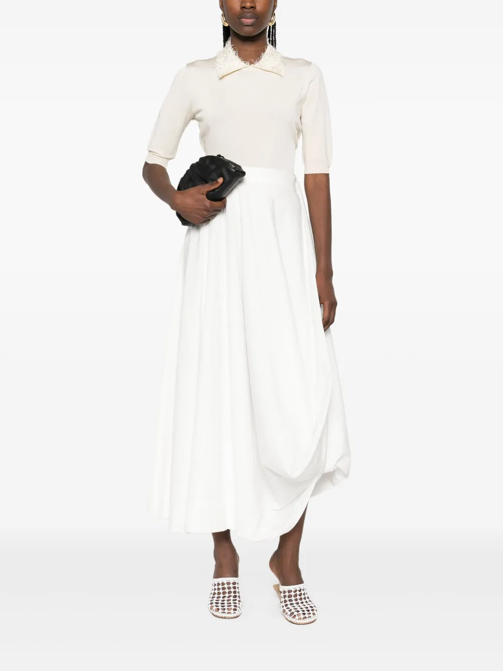 Shop Fabiana Filippi Fine-knit Top In Neutrals