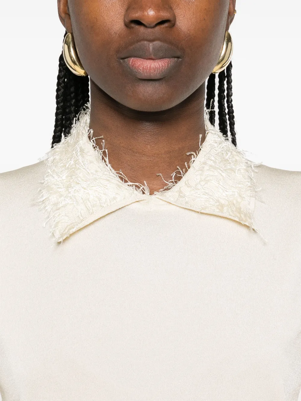 Shop Fabiana Filippi Fine-knit Top In Neutrals