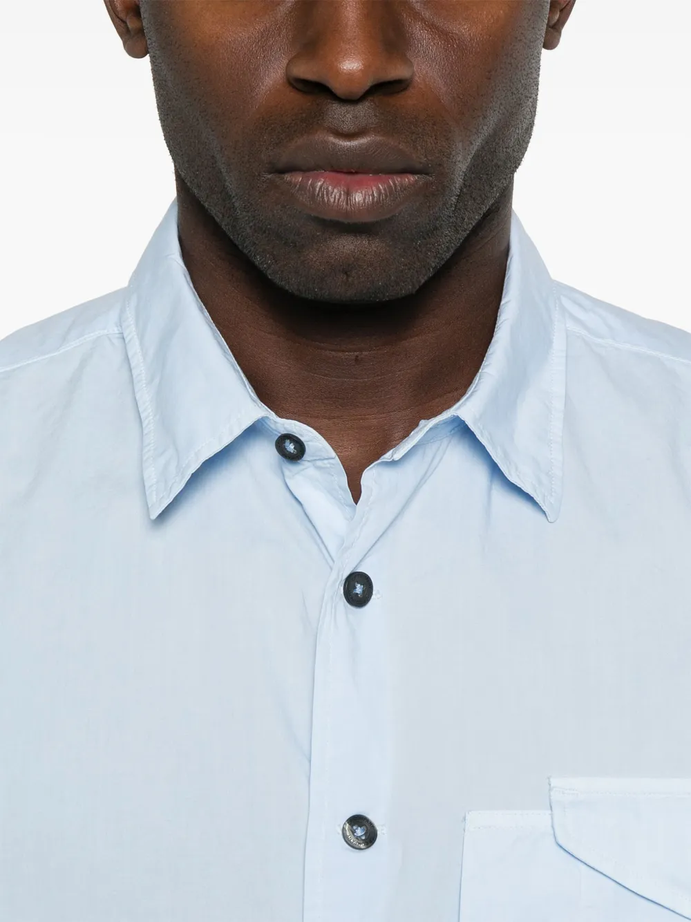 C.P. Company Popeline overhemd met korte mouwen Blauw