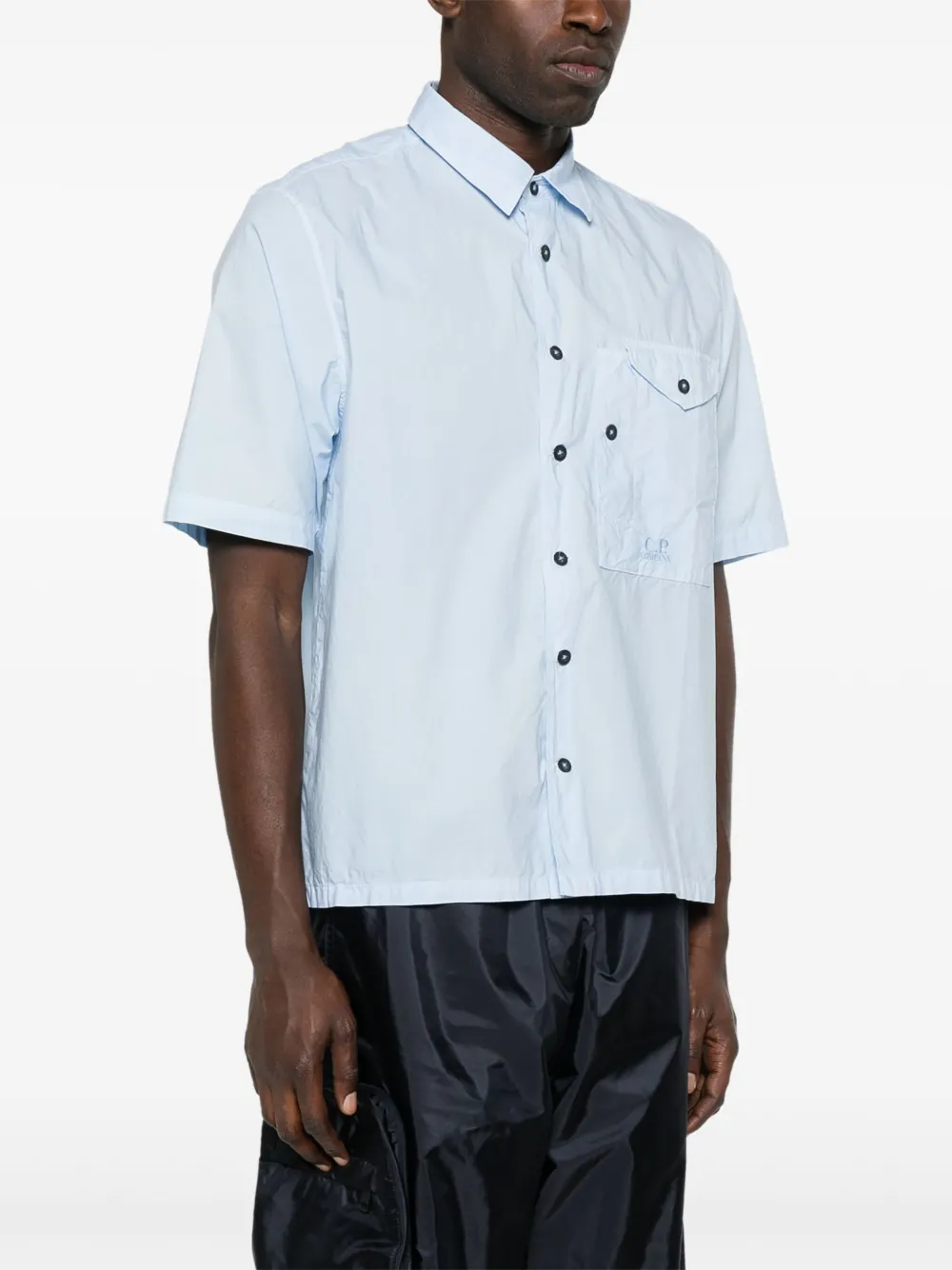 C.P. Company Popeline overhemd met korte mouwen Blauw