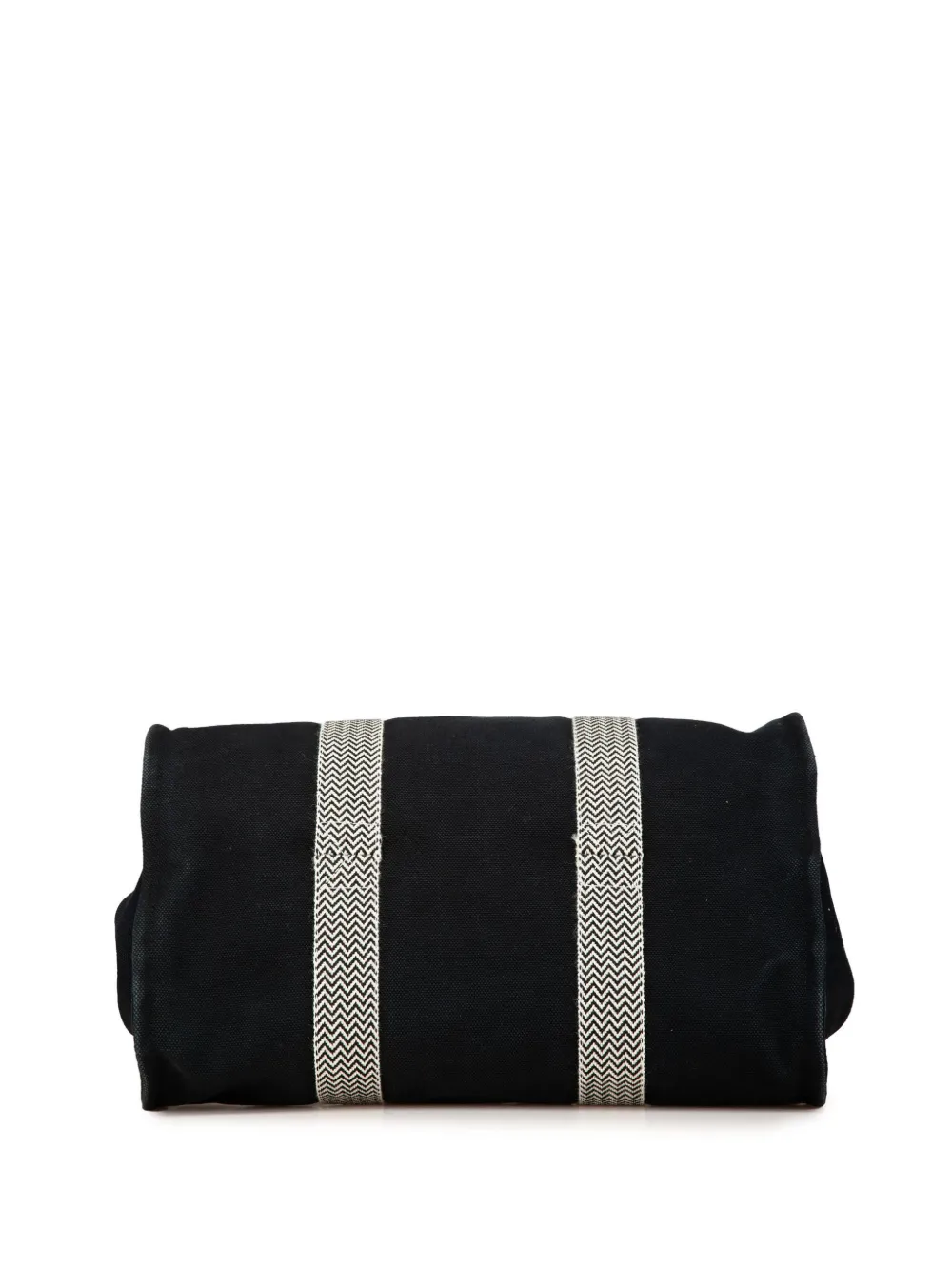 Pre-owned Hermes 2000-2010 Toile Cannes Mm Tote Bag In Black