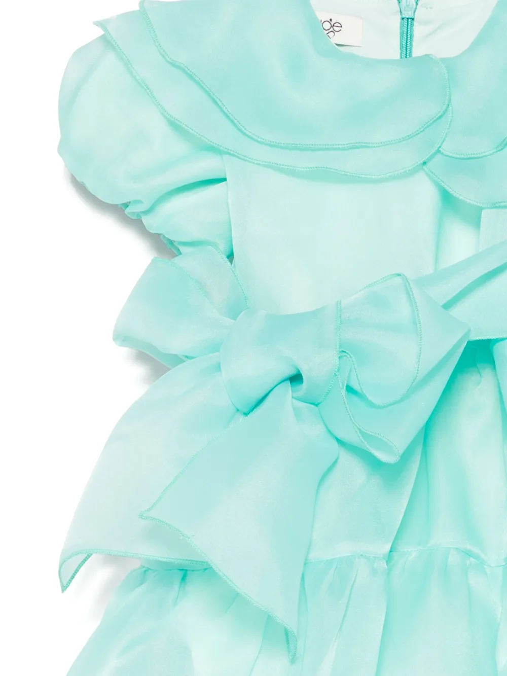 Shop Alapage Ruched Organza Dress In Green