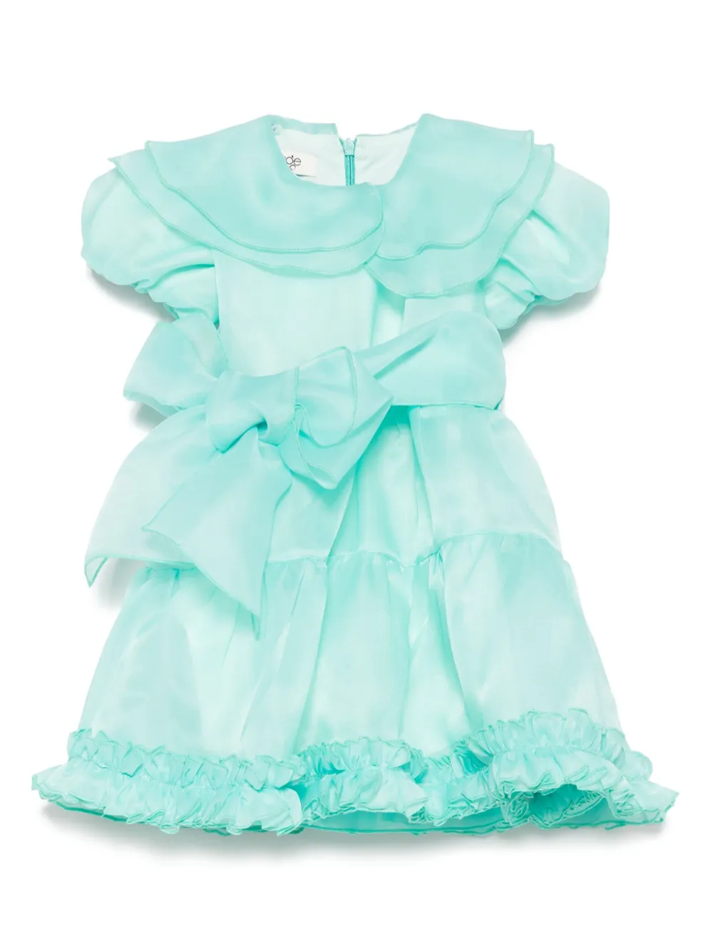 Shop Alapage Ruched Organza Dress In Green