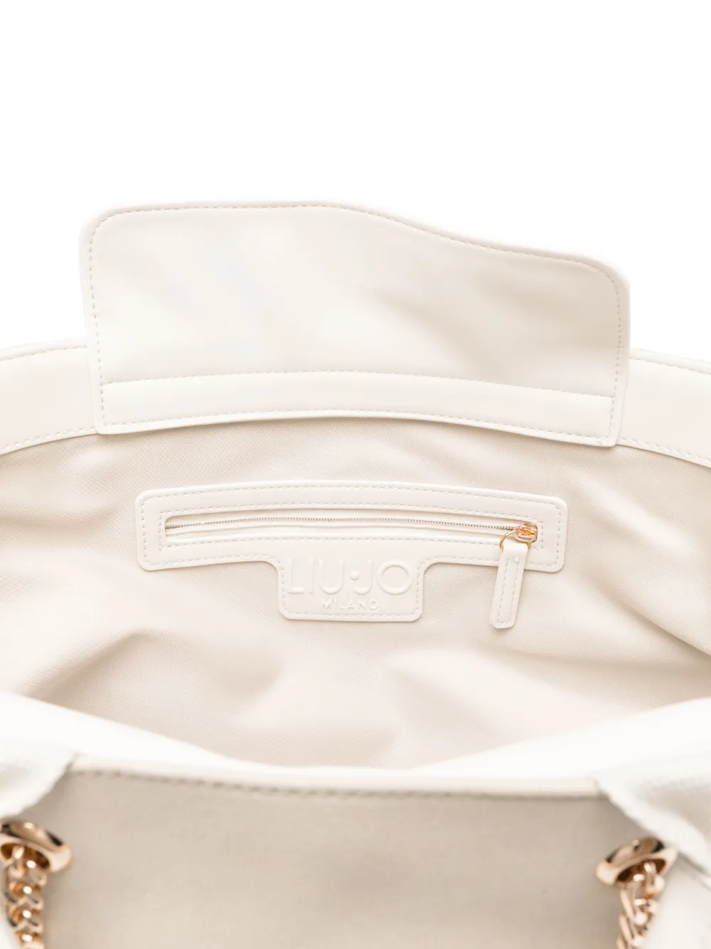 LIU JO Shopper met geborduurd logo Beige