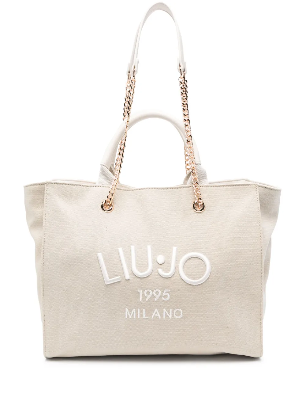 LIU JO logo-embroidered tote bag | Neutrals | Image 1