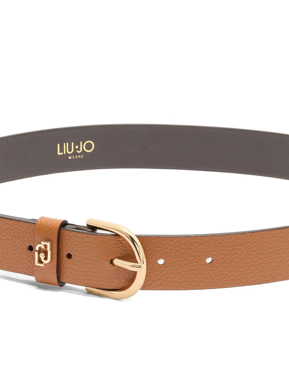 Liu •jo Logo-detail Buckle Belt In Brown