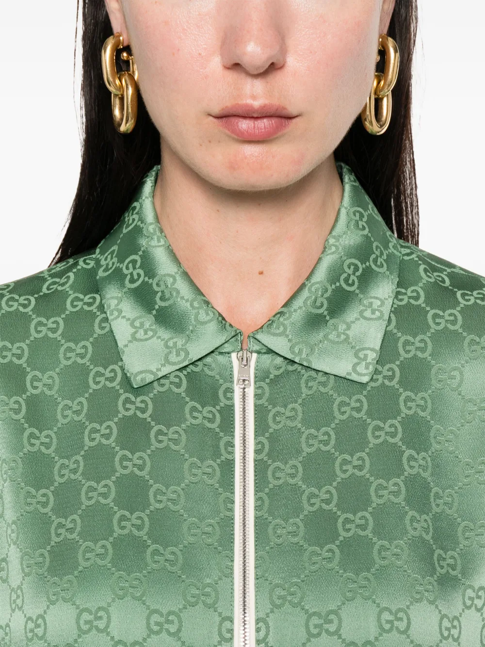 Gucci Blouse met GG-monogram Groen