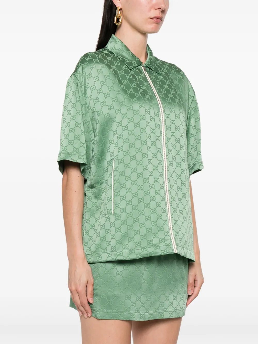 Gucci Blouse met GG-monogram Groen