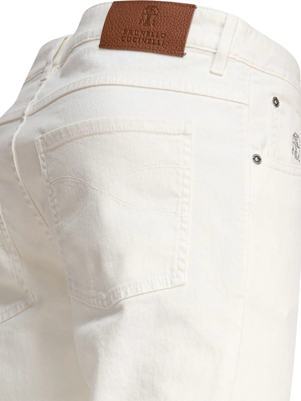 Brunello Cucinelli Broek met logopatch Wit
