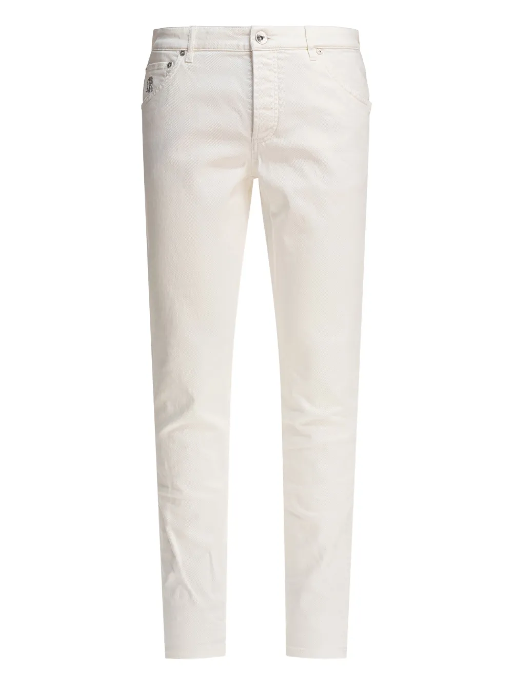 Brunello Cucinelli logo-patch trousers | White | Image 1
