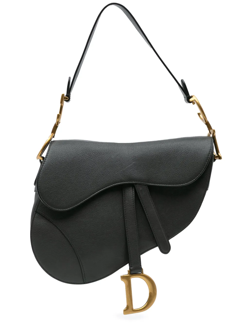 Christian Dior Pre-Owned 2020 レザー サドル ショルダーバッグ - ブラック Christian Dior Pre-Owned 2020 レザー サドル ショルダーバッグ - ブラック