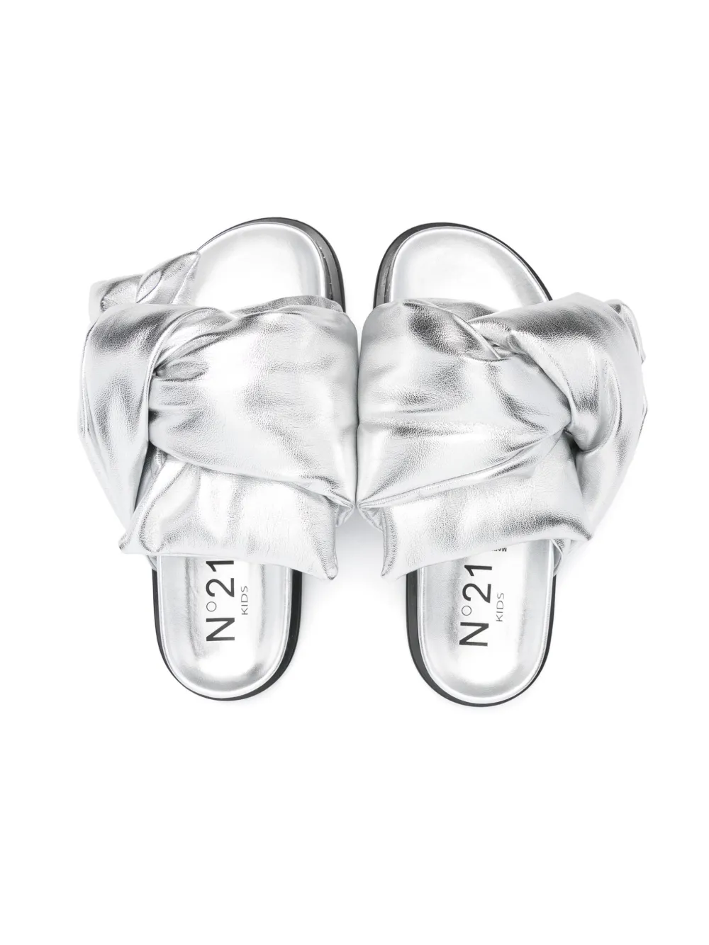 Nº21 Kids padded sandals Silver