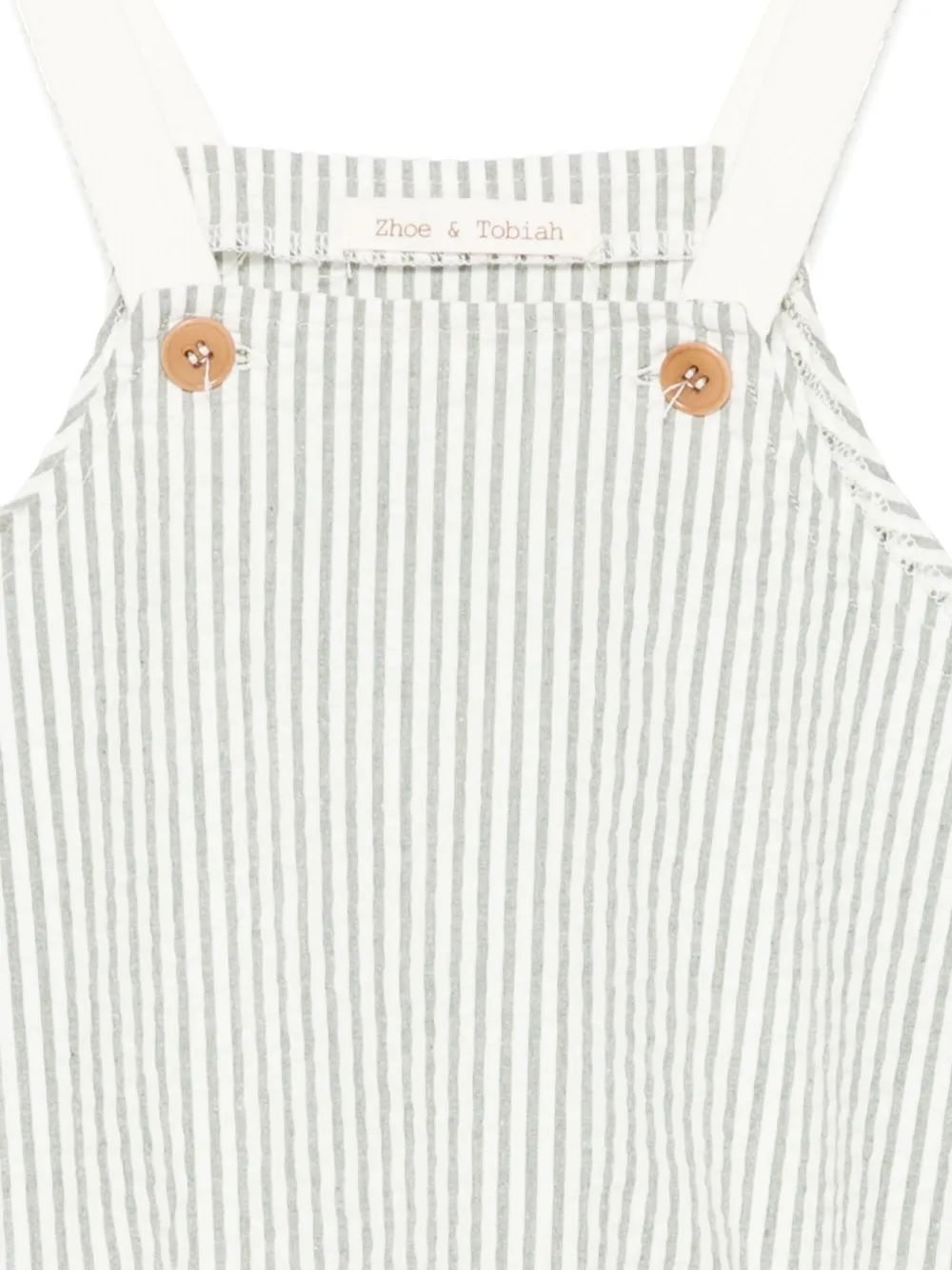 Shop Zhoe & Tobiah Striped Dungaree In Green