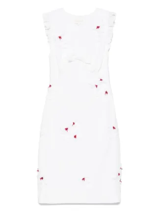 SHUSHU/TONG Floral Appliqué Mini Dress | White | FARFETCH