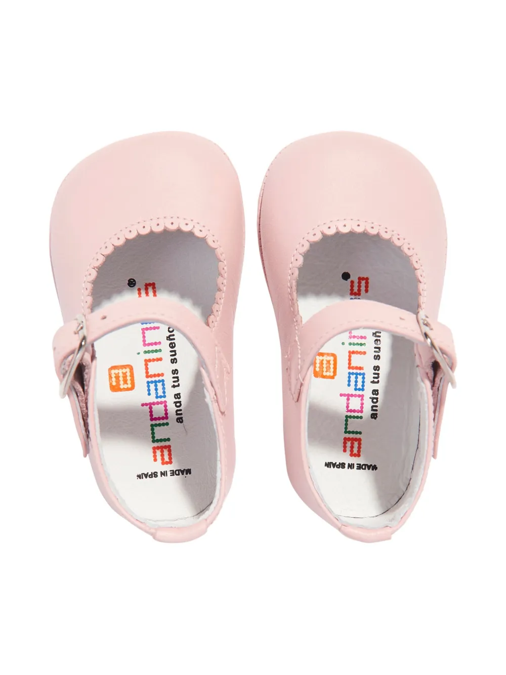 ANDANINES scalloped-detail ballerinas Pink