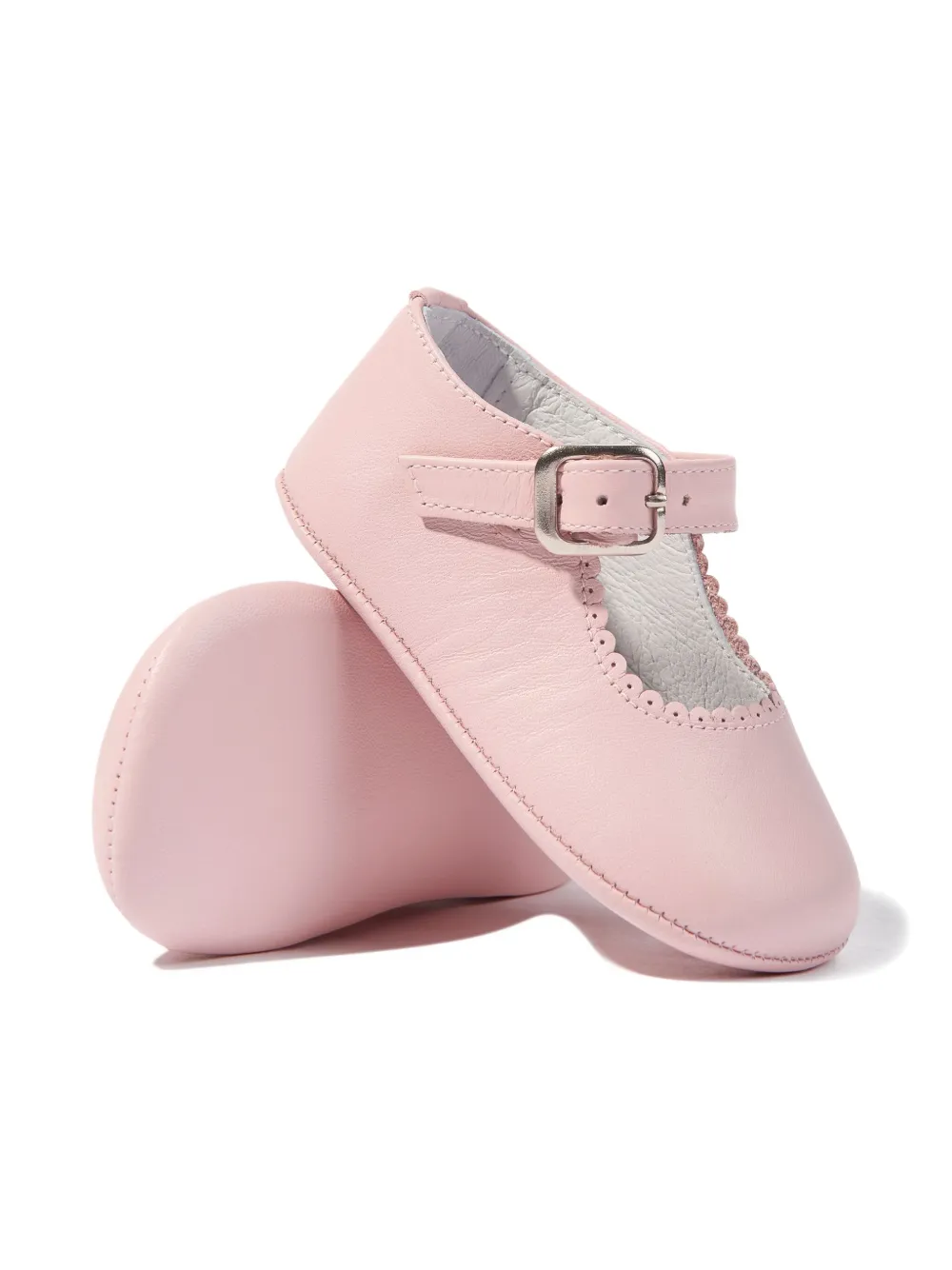 ANDANINES scalloped-detail ballerinas - Roze