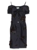 SHUSHU/TONG floral-appliqué mini dress - Blue