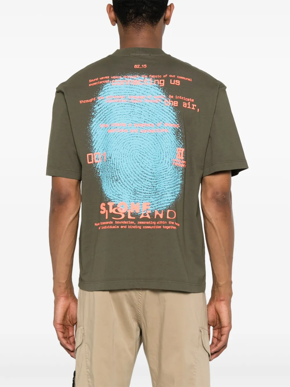 Stone Island T-shirt met logo-reliëf Groen