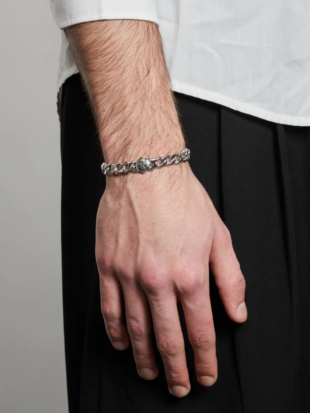 Emanuele Bicocchi Logo-engraved Bracelet In Silver
