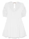 TWINSET broderie-anglaise poplin mini dress - White