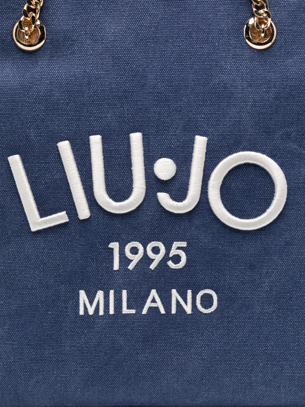 LIU JO Shopper met geborduurd logo Blauw