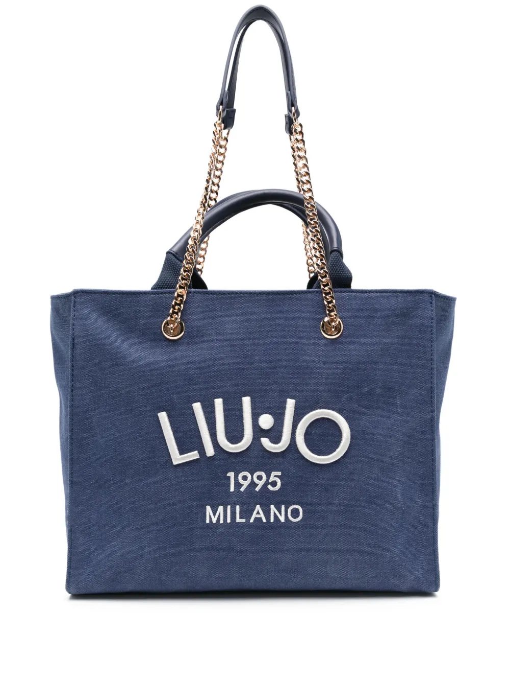 LIU JO logo-embroidered tote bag | Blue | Image 1