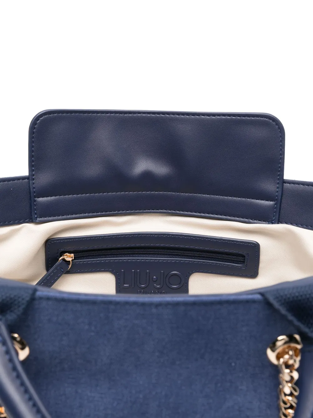 LIU JO Shopper met geborduurd logo Blauw