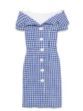 SHUSHU/TONG gingham check-print mini dress - Blue