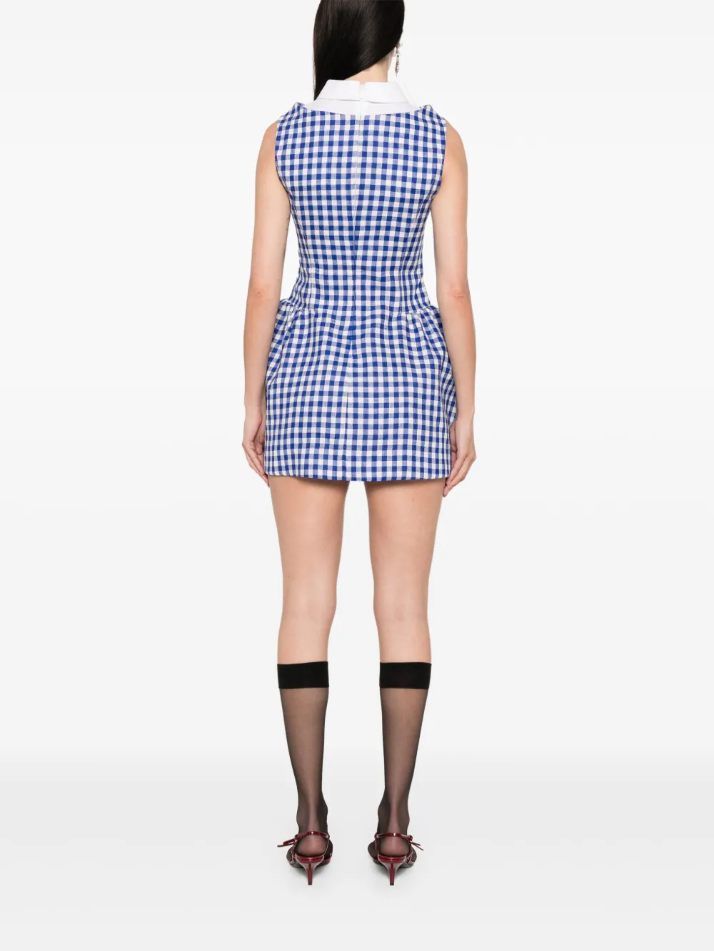 SHUSHU TONG Mini-jurk met gingham-ruit Blauw