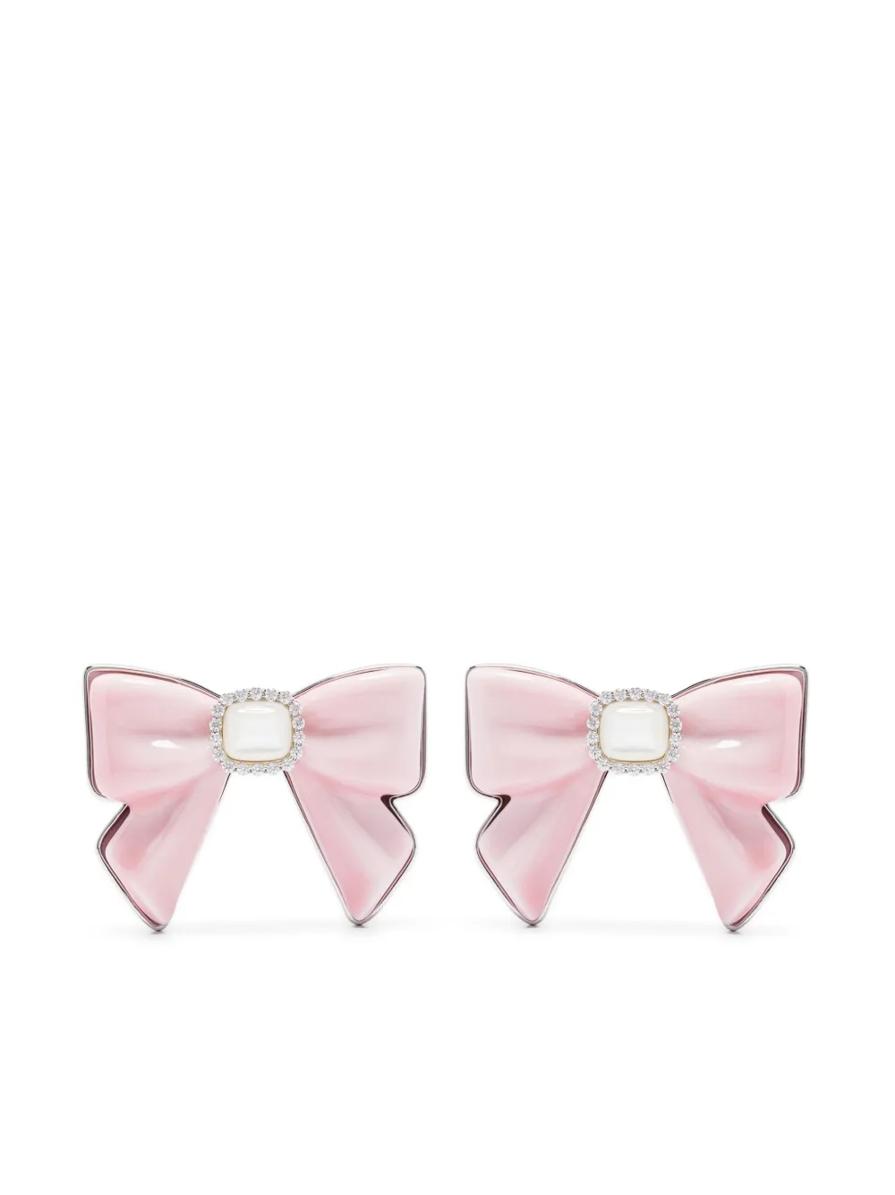 SHUSHU/TONG セラミック リボン ピアス - シルバートーン SHUSHU/TONG セラミック リボン ピアス - シルバートーン